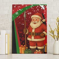 Kenya Christmas Canvas Wall Art with Santa Claus Spear and Red Green Harambee Crest - Wonder Print Shop