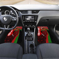 Kenya Christmas Car Mats with Santa Claus Spear and Red Green Harambee Crest - Wonder Print Shop