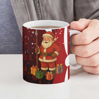 Kenya Christmas Ceramic Mug with Santa Claus Spear and Red Green Harambee Crest - Wonder Print Shop