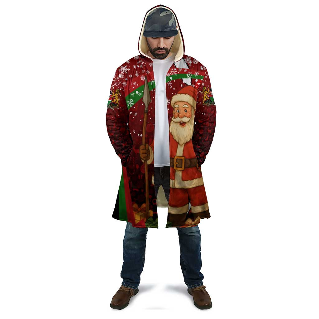 Kenya Christmas Cloak with Santa Claus Spear and Red Green Harambee Crest - Wonder Print Shop