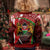 Kenya Christmas Kid Ugly Christmas Sweater with Santa Claus Spear and Red Green Harambee Crest - Wonder Print Shop