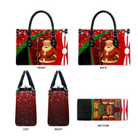 Kenya Christmas Leather Bag with Santa Claus Spear and Red Green Harambee Crest - Wonder Print Shop