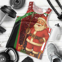 Kenya Christmas Men Tank Top with Santa Claus Spear and Red Green Harambee Crest - Wonder Print Shop