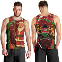 Kenya Christmas Men Tank Top with Santa Claus Spear and Red Green Harambee Crest - Wonder Print Shop
