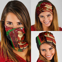 Kenya Christmas Neck Gaiter with Santa Claus Spear and Red Green Harambee Crest - Wonder Print Shop