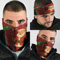 Kenya Christmas Neck Gaiter with Santa Claus Spear and Red Green Harambee Crest - Wonder Print Shop