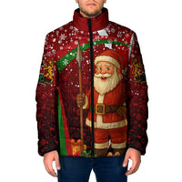 Kenya Christmas Padded Jacket with Santa Claus Spear and Red Green Harambee Crest - Wonder Print Shop