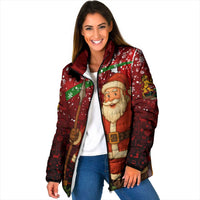 Kenya Christmas Padded Jacket with Santa Claus Spear and Red Green Harambee Crest - Wonder Print Shop