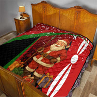 Kenya Christmas Quilt with Santa Claus Spear and Red Green Harambee Crest - Wonder Print Shop