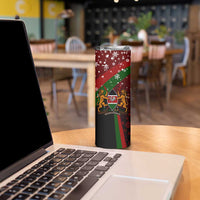 Kenya Christmas Skinny Tumbler with Santa Claus Spear and Red Green Harambee Crest - Wonder Print Shop