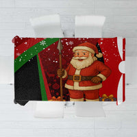Kenya Christmas Tablecloth with Santa Claus Spear and Red Green Harambee Crest - Wonder Print Shop
