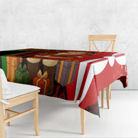 Kenya Christmas Tablecloth with Santa Claus Spear and Red Green Harambee Crest - Wonder Print Shop