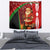 Kenya Christmas Tapestry with Santa Claus Spear and Red Green Harambee Crest - Wonder Print Shop