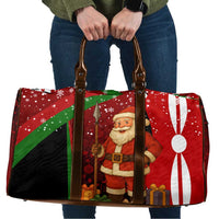 Kenya Christmas Travel Bag with Santa Claus Spear and Red Green Harambee Crest - Wonder Print Shop