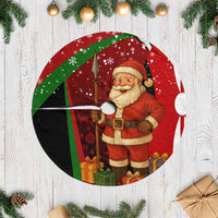 Kenya Christmas Tree Skirt with Santa Claus Spear and Red Green Harambee Crest - Wonder Print Shop
