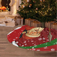 Kenya Christmas Tree Skirt with Santa Claus Spear and Red Green Harambee Crest - Wonder Print Shop