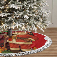 Kenya Christmas Tree Skirt with Santa Claus Spear and Red Green Harambee Crest - Wonder Print Shop