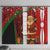 Kenya Christmas Window Curtain with Santa Claus Spear and Red Green Harambee Crest - Wonder Print Shop