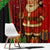 Kenya Christmas Window Curtain with Santa Claus Spear and Red Green Harambee Crest - Wonder Print Shop
