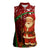 Kenya Christmas Women Sleeveless Polo Shirt with Santa Claus Spear and Red Green Harambee Crest - Wonder Print Shop