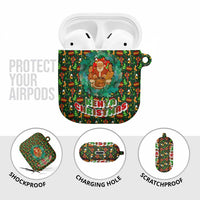Kenya Christmas AirPods Case with Santa Feast Scene and Festive Wreath Pattern - Wonder Print Shop