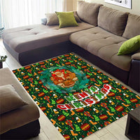 Kenya Christmas Area Rug with Santa Feast Scene and Festive Wreath Pattern - Wonder Print Shop
