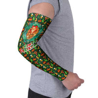 Kenya Christmas Arm Sleeves with Santa Feast Scene and Festive Wreath Pattern - Wonder Print Shop