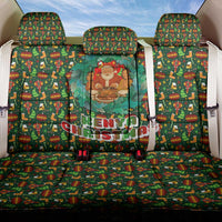 Kenya Christmas Back Car Seat Cover with Santa Feast Scene and Festive Wreath Pattern - Wonder Print Shop