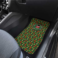 Kenya Christmas Car Mats with Santa Feast Scene and Festive Wreath Pattern - Wonder Print Shop