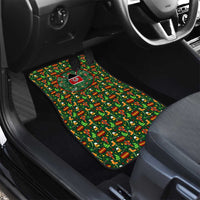 Kenya Christmas Car Mats with Santa Feast Scene and Festive Wreath Pattern - Wonder Print Shop