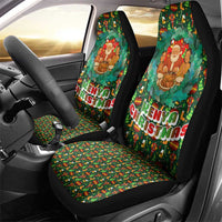 Kenya Christmas Car Seat Cover with Santa Feast Scene and Festive Wreath Pattern - Wonder Print Shop