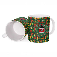 Kenya Christmas Ceramic Mug with Santa Feast Scene and Festive Wreath Pattern - Wonder Print Shop