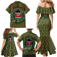 Kenya Christmas Family Matching Mermaid Dress and Hawaiian Shirt with Santa Feast Scene and Festive Wreath Pattern - Wonder Print Shop