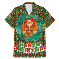 Kenya Christmas Family Matching Mermaid Dress and Hawaiian Shirt with Santa Feast Scene and Festive Wreath Pattern - Wonder Print Shop