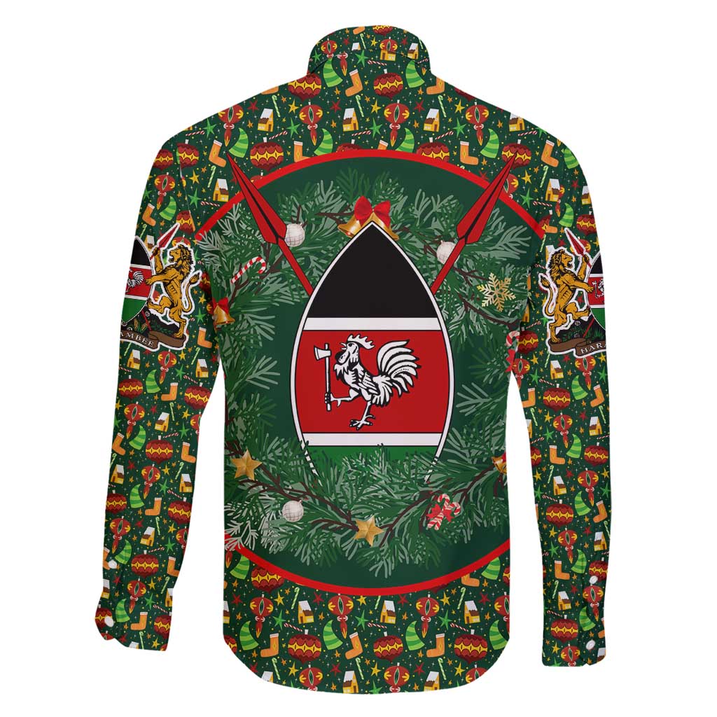 Kenya Christmas Family Matching Mermaid Dress and Hawaiian Shirt with Santa Feast Scene and Festive Wreath Pattern - Wonder Print Shop