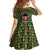 Kenya Christmas Family Matching Off The Shoulder Long Sleeve Dress and Hawaiian Shirt with Santa Feast Scene and Festive Wreath Pattern - Wonder Print Shop