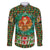 Kenya Christmas Family Matching Off The Shoulder Long Sleeve Dress and Hawaiian Shirt with Santa Feast Scene and Festive Wreath Pattern - Wonder Print Shop