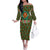 Kenya Christmas Family Matching Off The Shoulder Long Sleeve Dress and Hawaiian Shirt with Santa Feast Scene and Festive Wreath Pattern - Wonder Print Shop