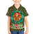 Kenya Christmas Family Matching Off The Shoulder Long Sleeve Dress and Hawaiian Shirt with Santa Feast Scene and Festive Wreath Pattern - Wonder Print Shop