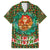 Kenya Christmas Family Matching Short Sleeve Bodycon Dress and Hawaiian Shirt with Santa Feast Scene and Festive Wreath Pattern - Wonder Print Shop