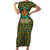 Kenya Christmas Family Matching Short Sleeve Bodycon Dress and Hawaiian Shirt with Santa Feast Scene and Festive Wreath Pattern - Wonder Print Shop