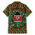 Kenya Christmas Family Matching Summer Maxi Dress and Hawaiian Shirt with Santa Feast Scene and Festive Wreath Pattern - Wonder Print Shop