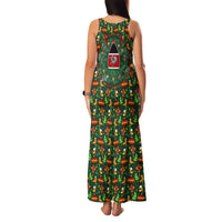 Kenya Christmas Family Matching Tank Maxi Dress and Hawaiian Shirt with Santa Feast Scene and Festive Wreath Pattern - Wonder Print Shop