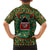 Kenya Christmas Kid Hawaiian Shirt with Santa Feast Scene and Festive Wreath Pattern - Wonder Print Shop