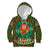 Kenya Christmas Kid Hoodie with Santa Feast Scene and Festive Wreath Pattern - Wonder Print Shop