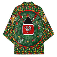Kenya Christmas Kimono with Santa Feast Scene and Festive Wreath Pattern - Wonder Print Shop