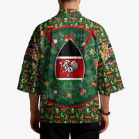 Kenya Christmas Kimono with Santa Feast Scene and Festive Wreath Pattern - Wonder Print Shop