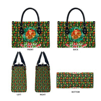 Kenya Christmas Leather Bag with Santa Feast Scene and Festive Wreath Pattern - Wonder Print Shop