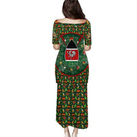 Kenya Christmas Puletasi with Santa Feast Scene and Festive Wreath Pattern - Wonder Print Shop