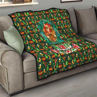 Kenya Christmas Quilt with Santa Feast Scene and Festive Wreath Pattern - Wonder Print Shop